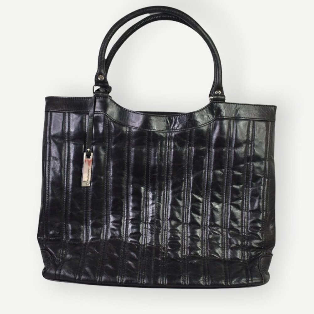 Franklin Covey Purse Black Top Handle Matching Pouch Polka Dot Lined